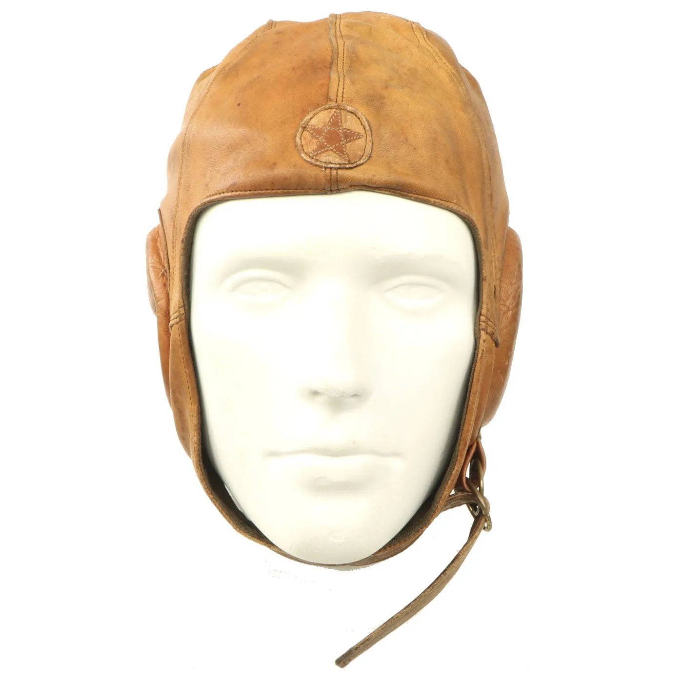 Original Japanese WWII Leather Flying Helmet with Pilot Goggles in Case