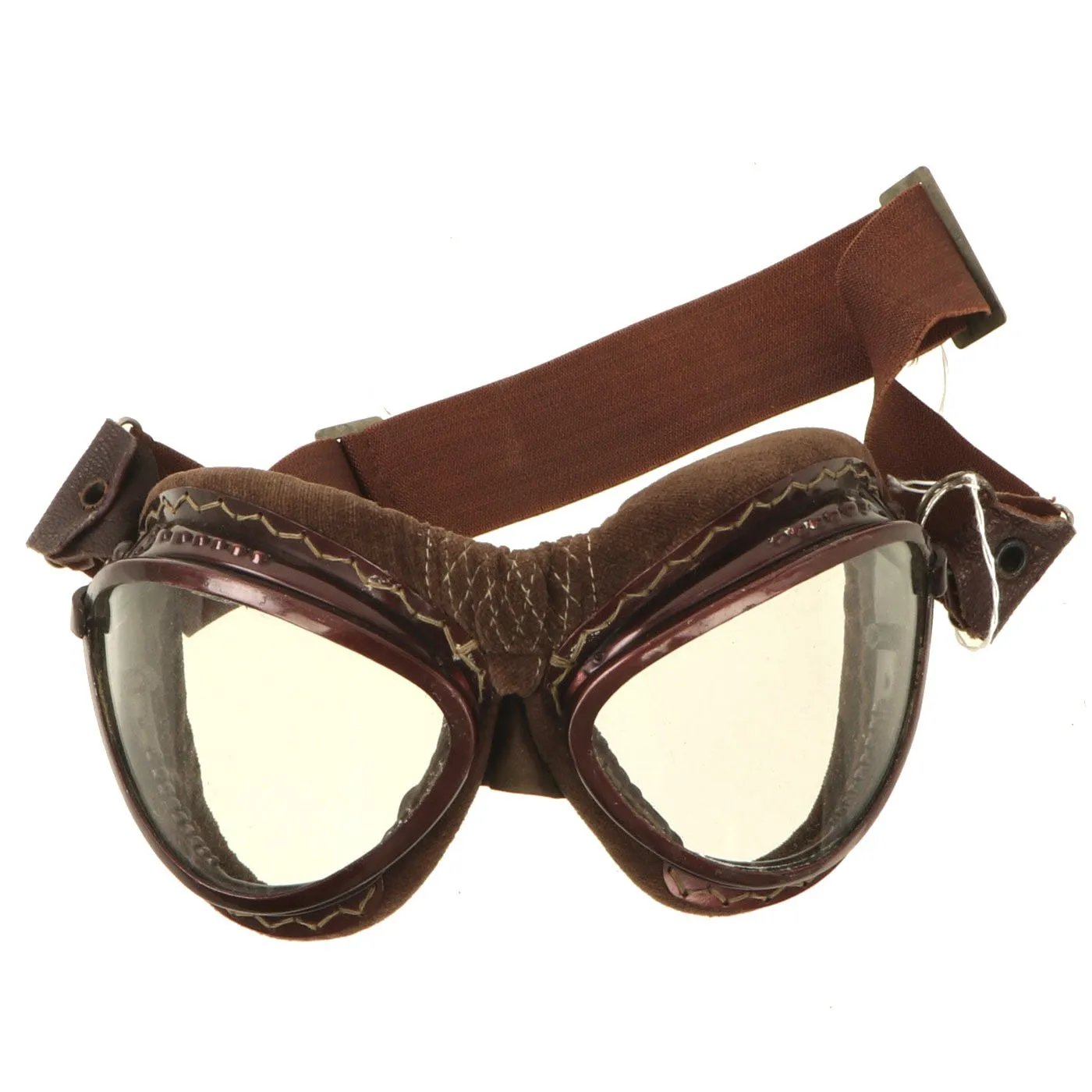 Original Japanese WWII Leather Flying Helmet with Pilot Goggles in Case