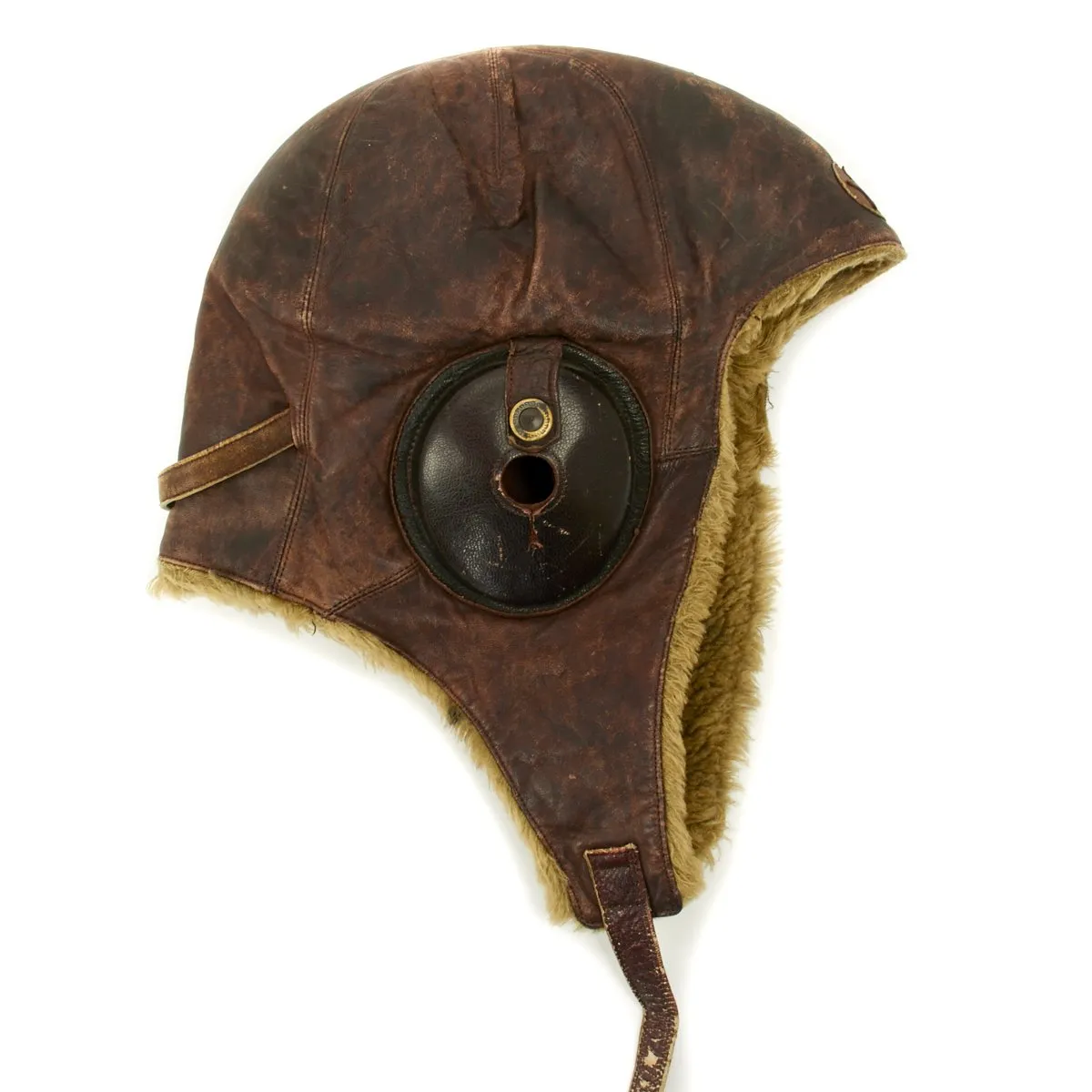 Original Japanese WWII Winter Flying Helmet with Pilot Goggles