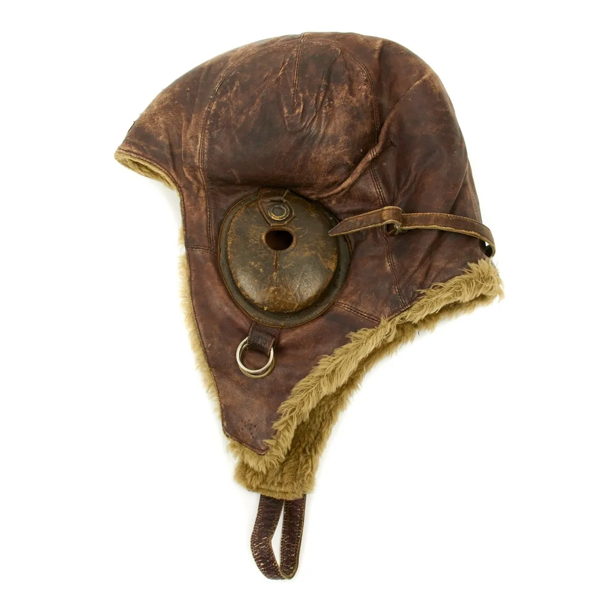 Original Japanese WWII Winter Flying Helmet with Pilot Goggles