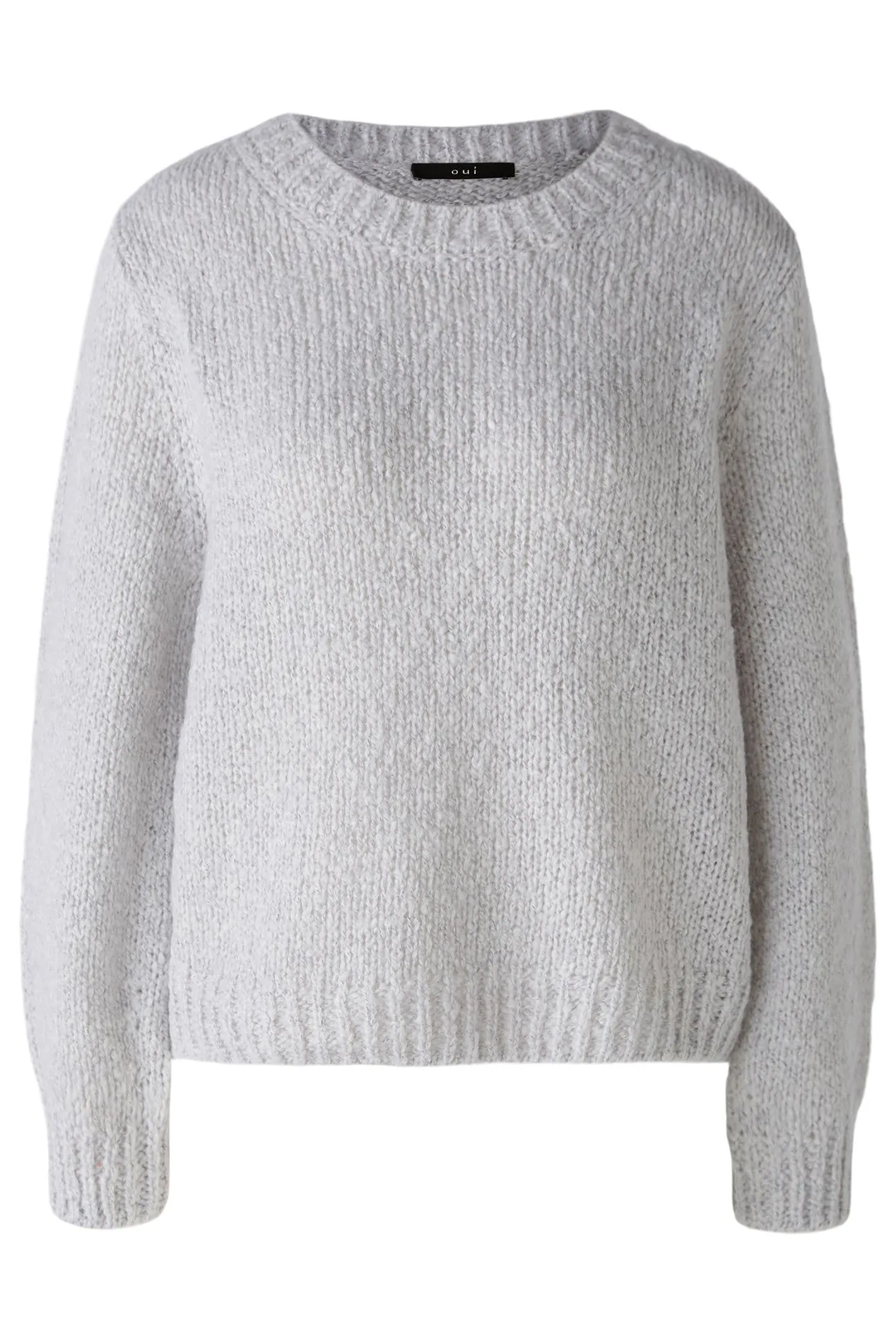 Oui 89927 Jumper Light Chunky Knit Grey