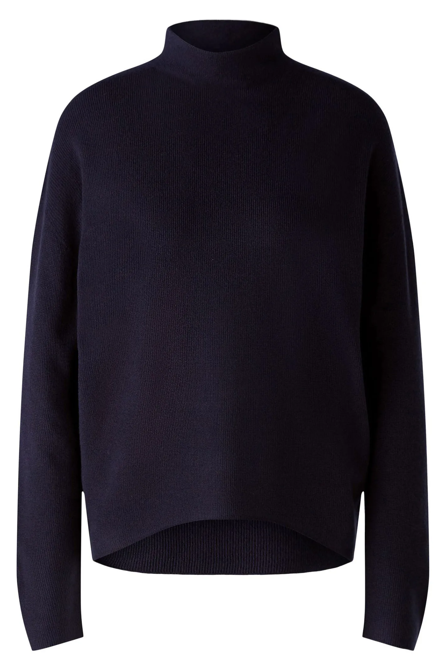 Oui 91546 Dark Blue Mock Turtleneck Jumper