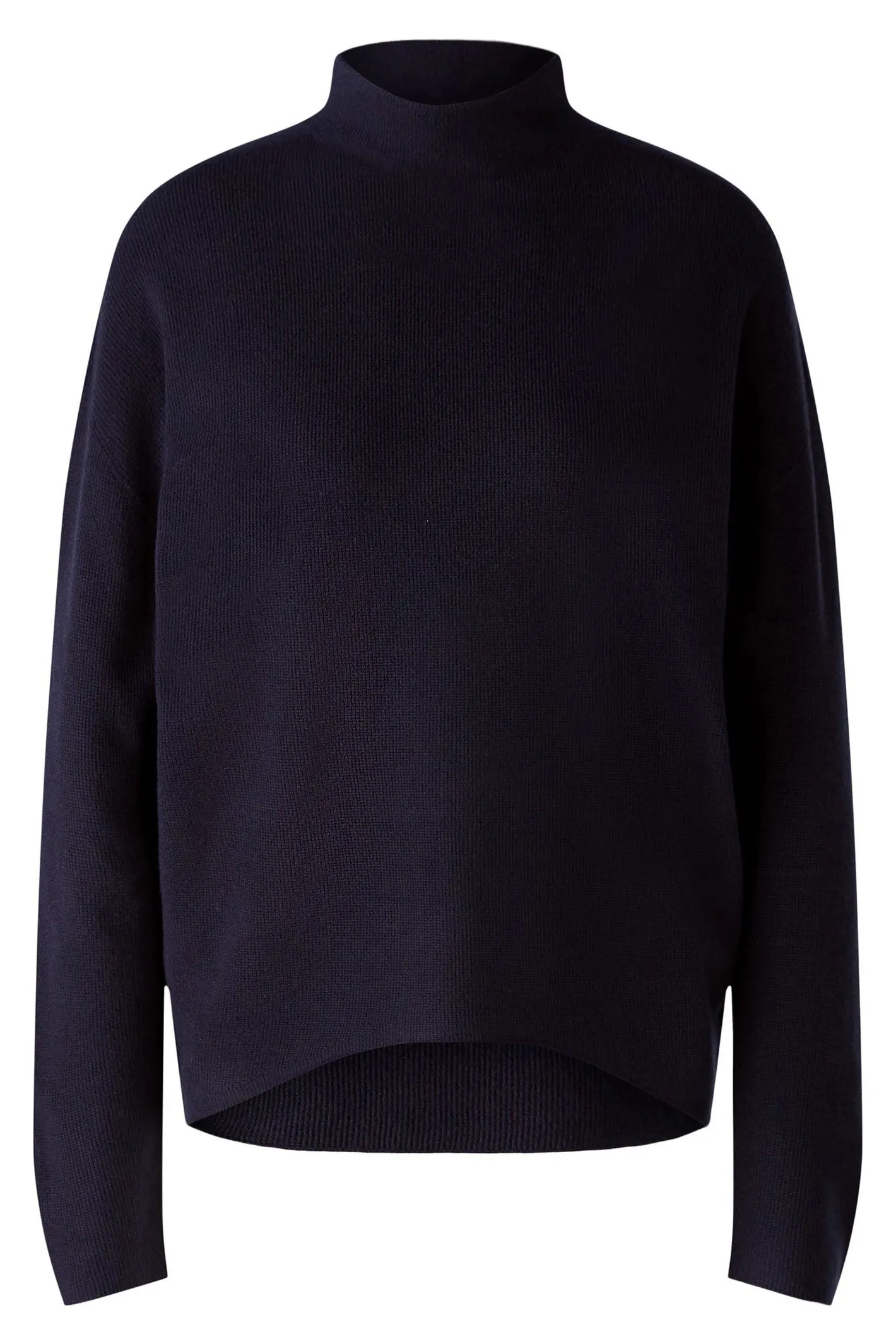 Oui 91546 Dark Blue Mock Turtleneck Jumper