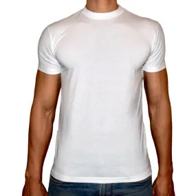 PHOENIX Basic White Round Neck T-Shirt For Men