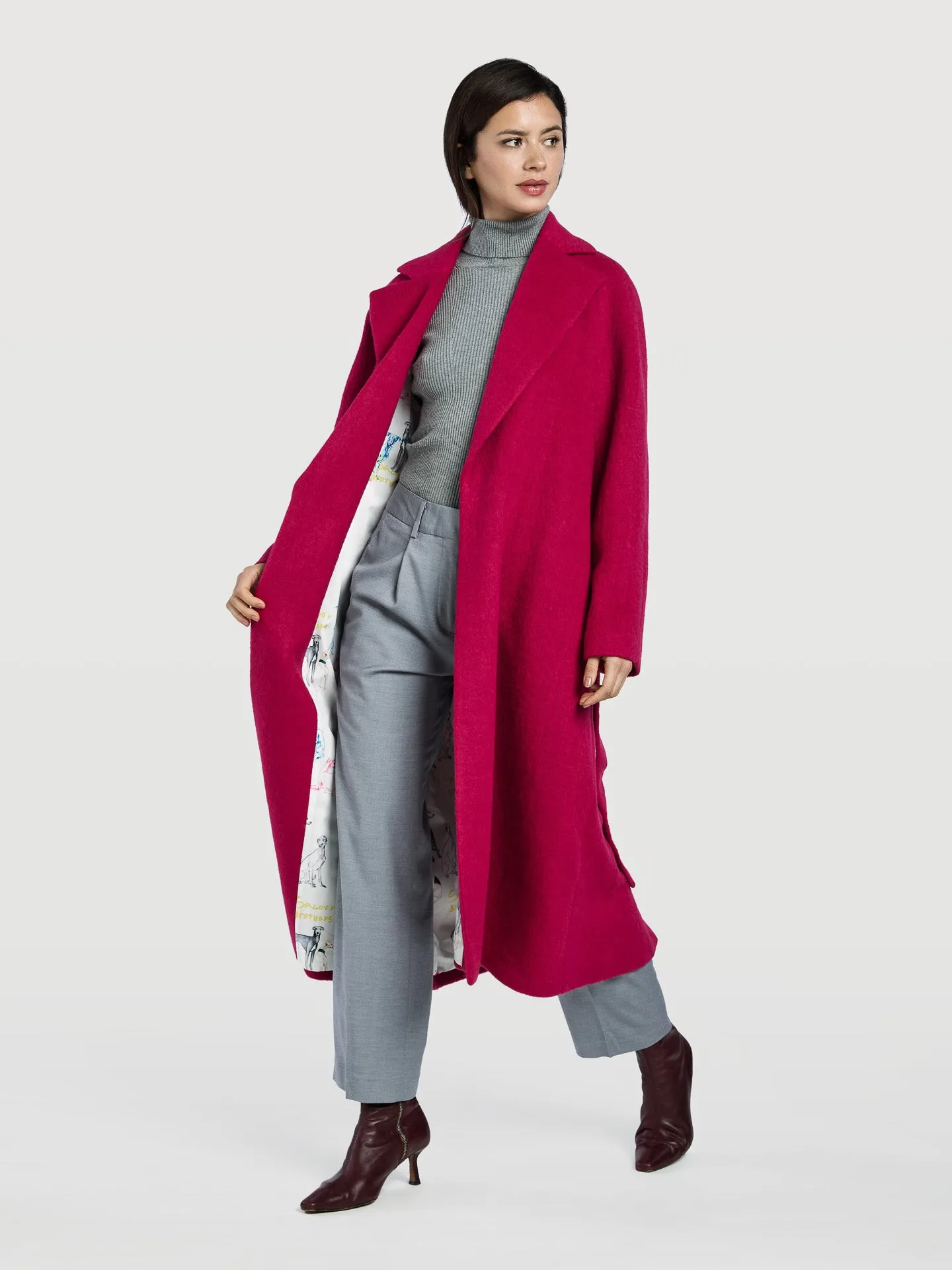 Pink Belted Overcoat