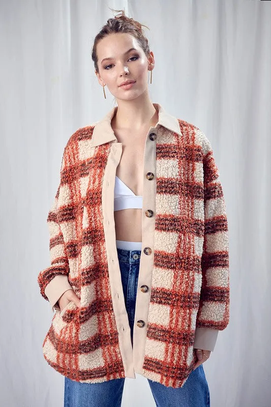 Plaid Sherpa Jacket
