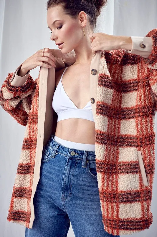Plaid Sherpa Jacket