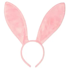 Playboy Bunny Ears Headband - Velvet Pink Rabbit Ears (Pink) - FUNCREDIBLE