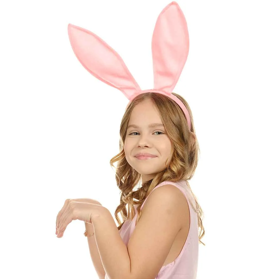 Playboy Bunny Ears Headband - Velvet Pink Rabbit Ears (Pink) - FUNCREDIBLE