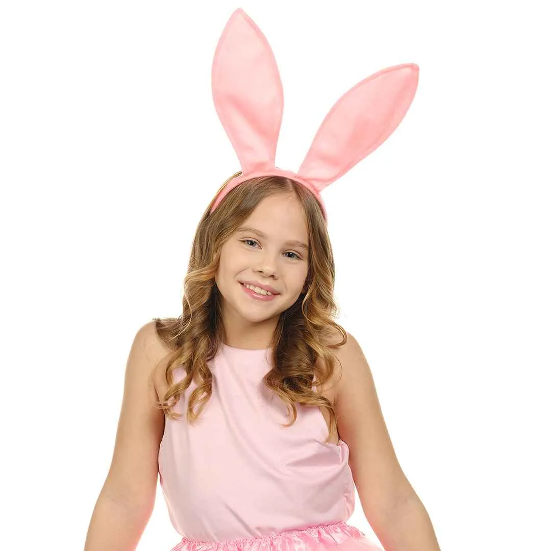 Playboy Bunny Ears Headband - Velvet Pink Rabbit Ears (Pink) - FUNCREDIBLE