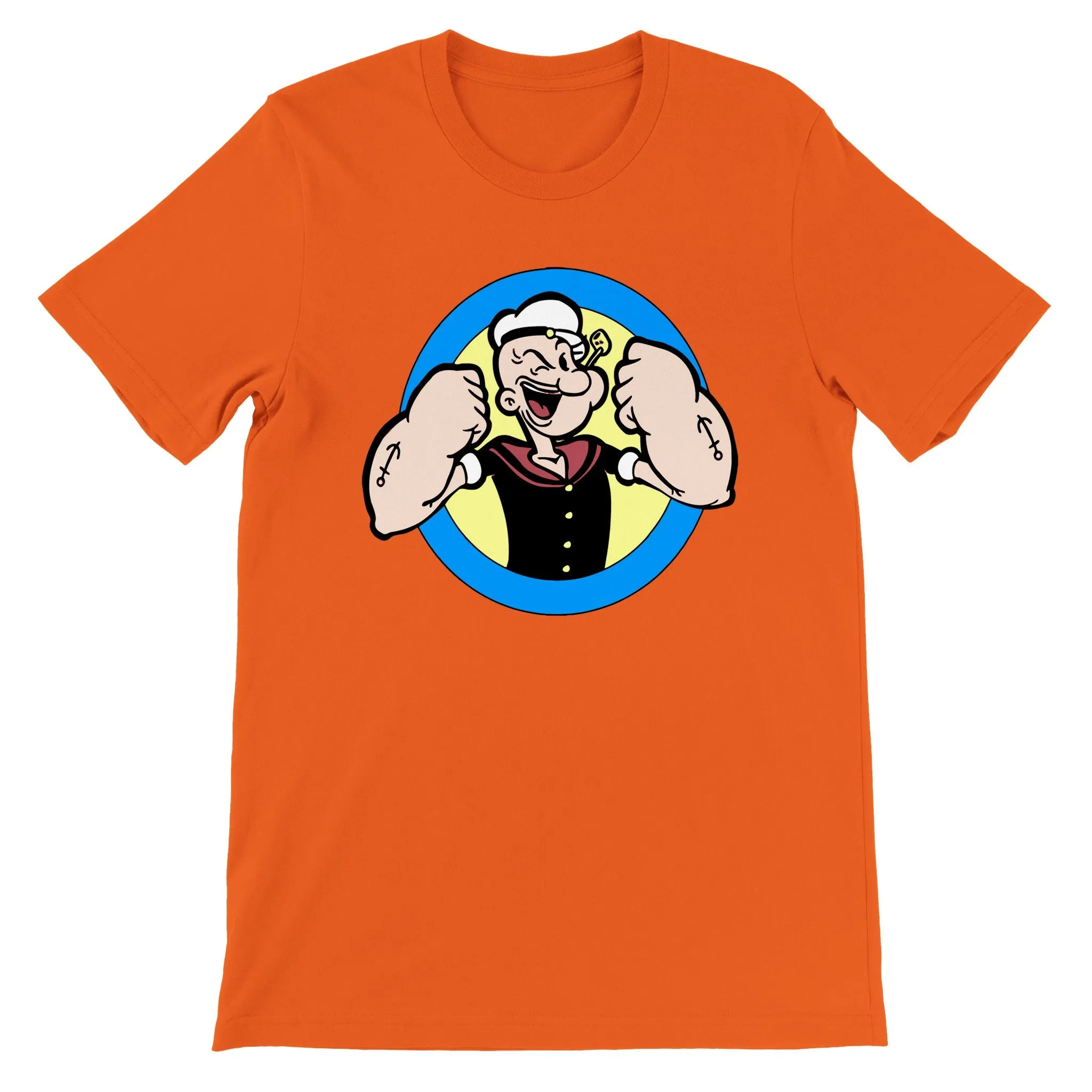Popeye T-shirt - Popeye Strong Arms Artwork - Premium Unisex T-shirt