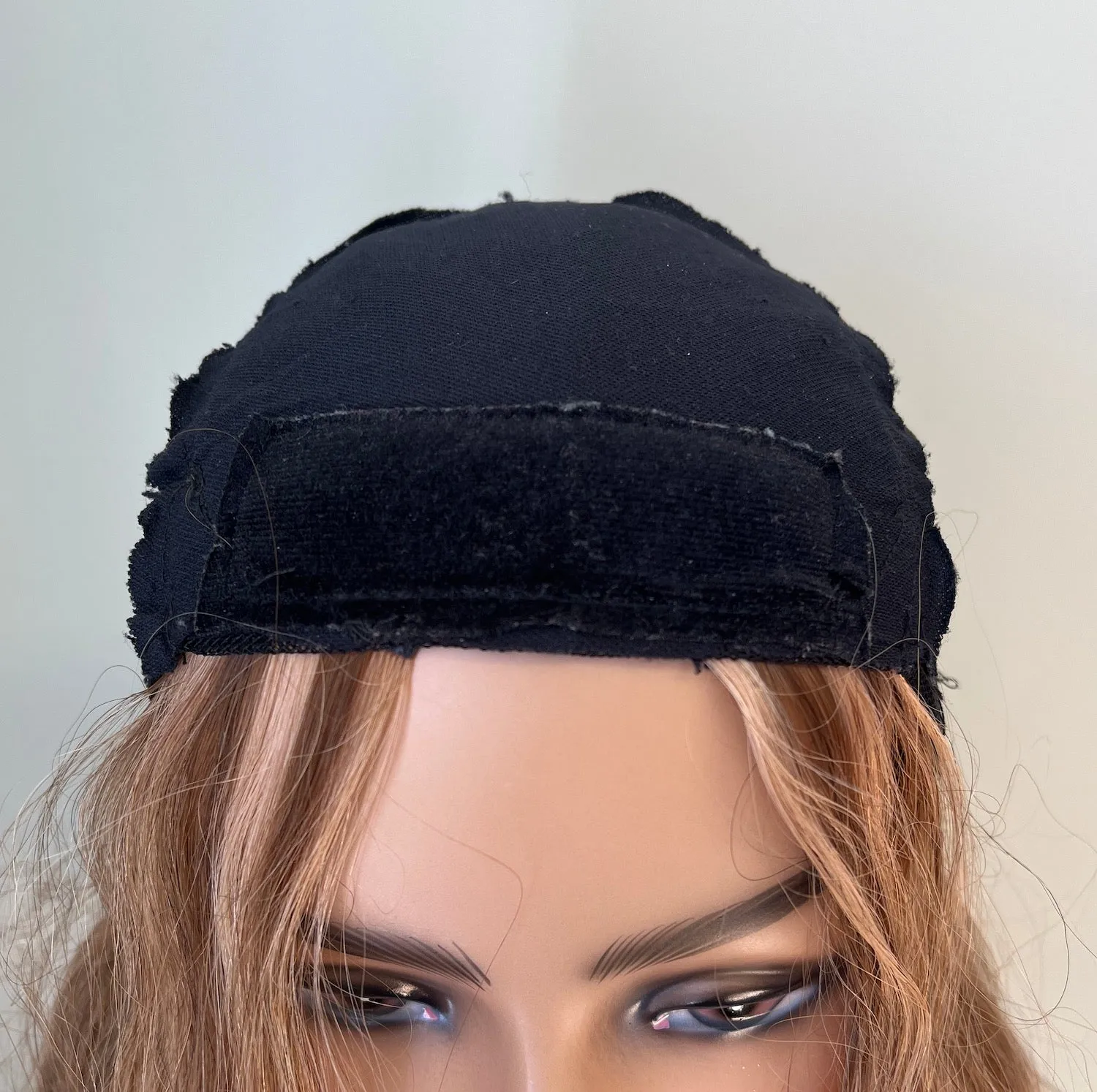 Preloved, The Hustle Wig, 23" Classic Wavy Hat Wig | Human hair | Light brown with caramel highlights | Large cap | 23" length