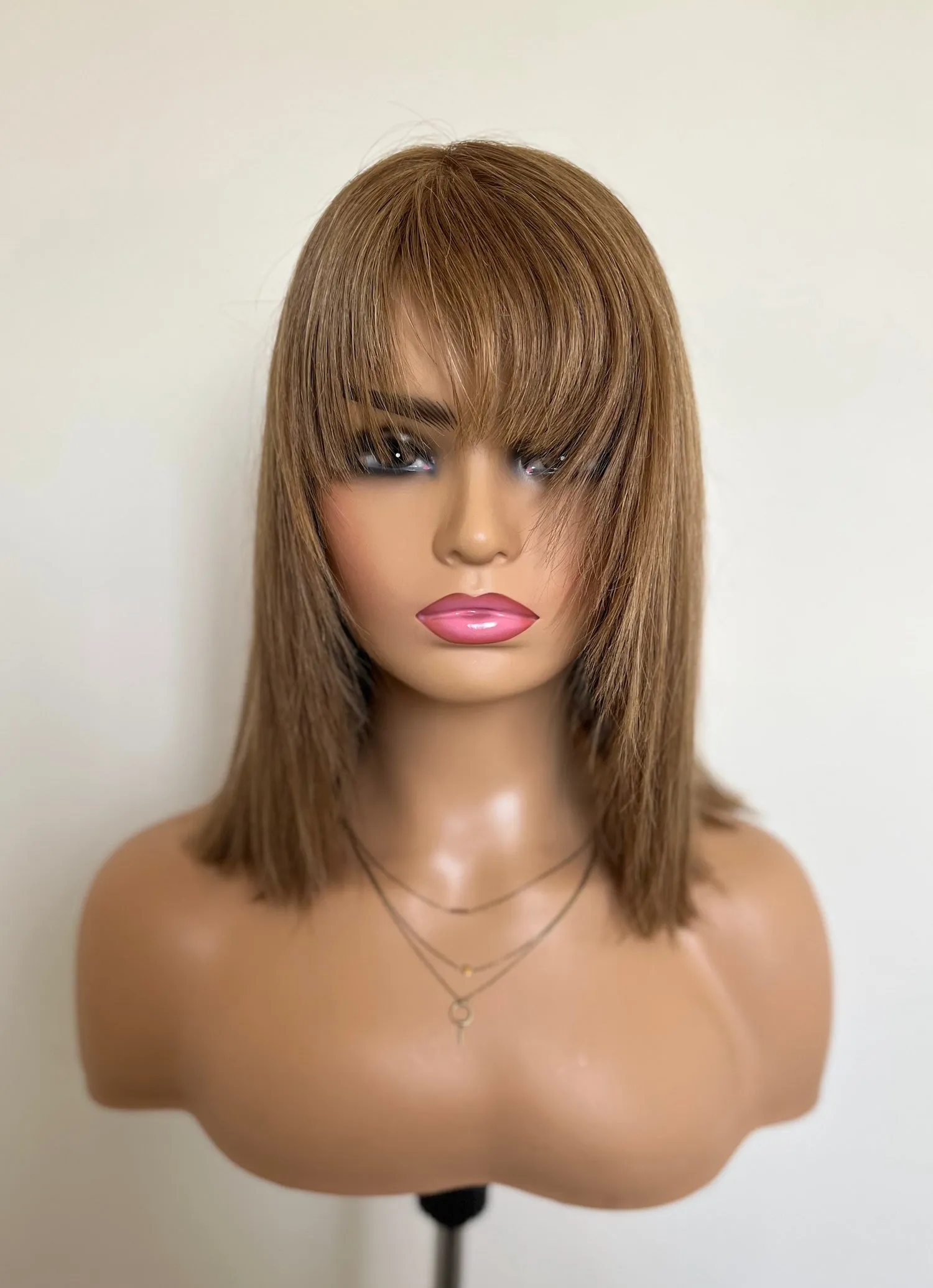 Preloved, Trendco, Amber wig | Human hair | 8 Light Brown | Average cap | 16" length