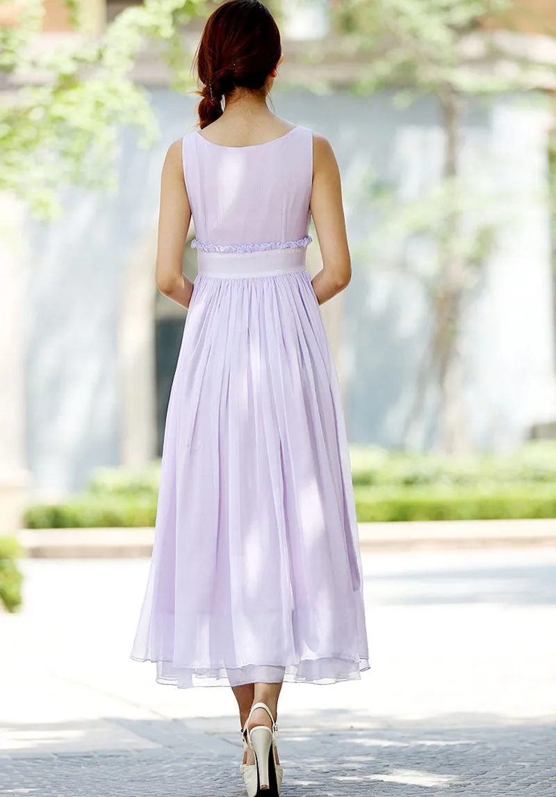 Prom dress maxi chiffon dress purple dress women dress wedding dress (1027)
