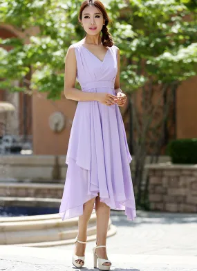 purple bridesmaid dress - women dress summer dresses chiffon dress -custom made (1003)
