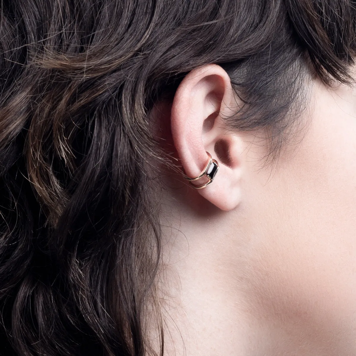 "Bird of Paradise" Onyx Ear Cuff