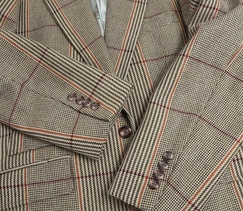 "Chipp Russell Plaid Tweed Sport Coat" Sz 38R