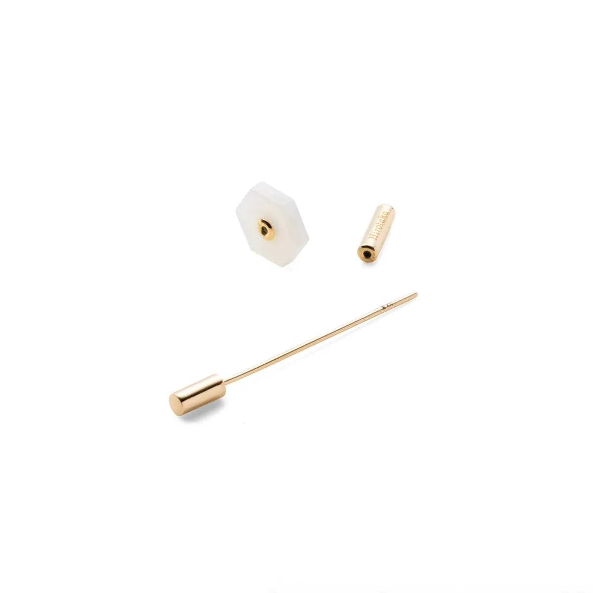 "Short Spear" Earring, White Agate
