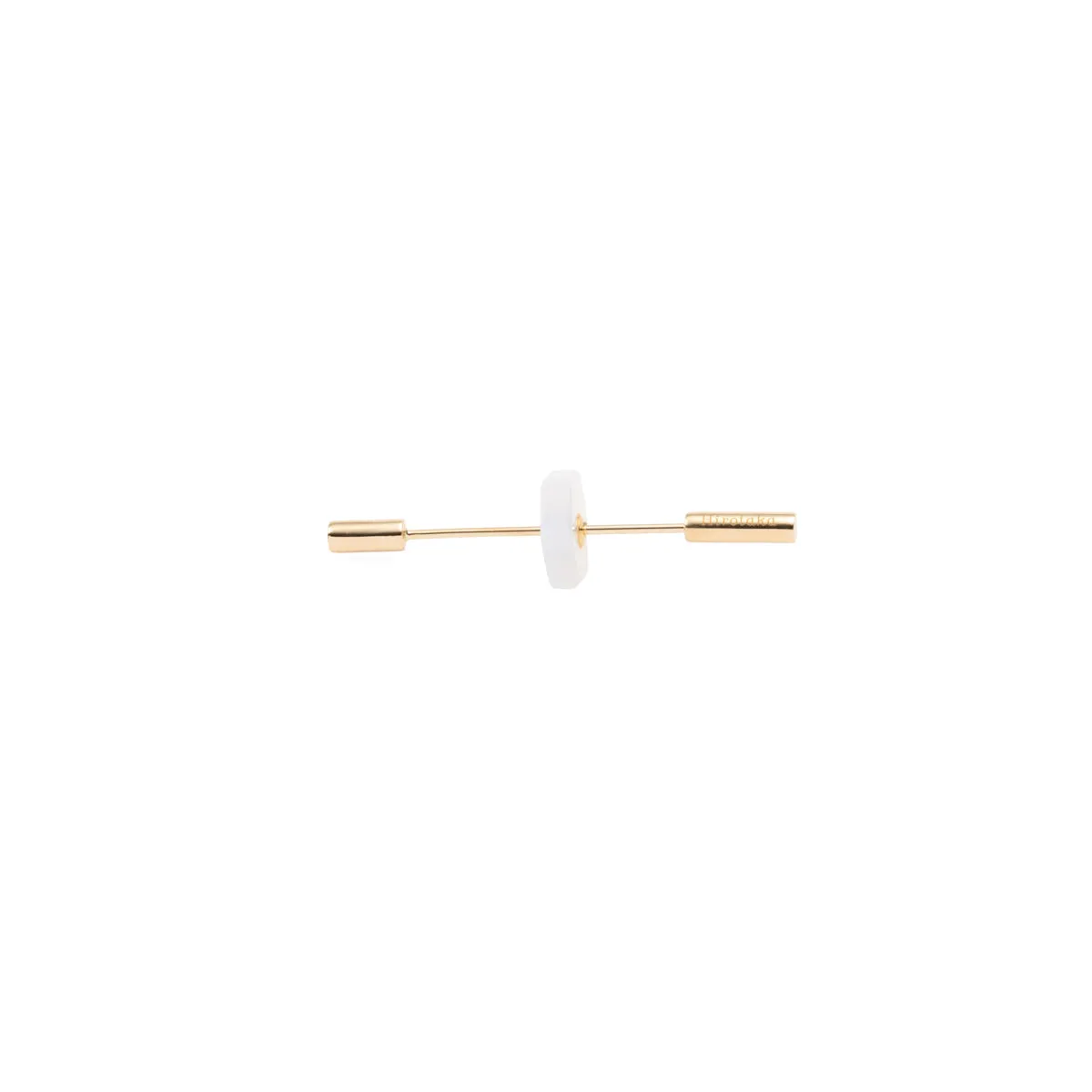 "Short Spear" Earring, White Agate