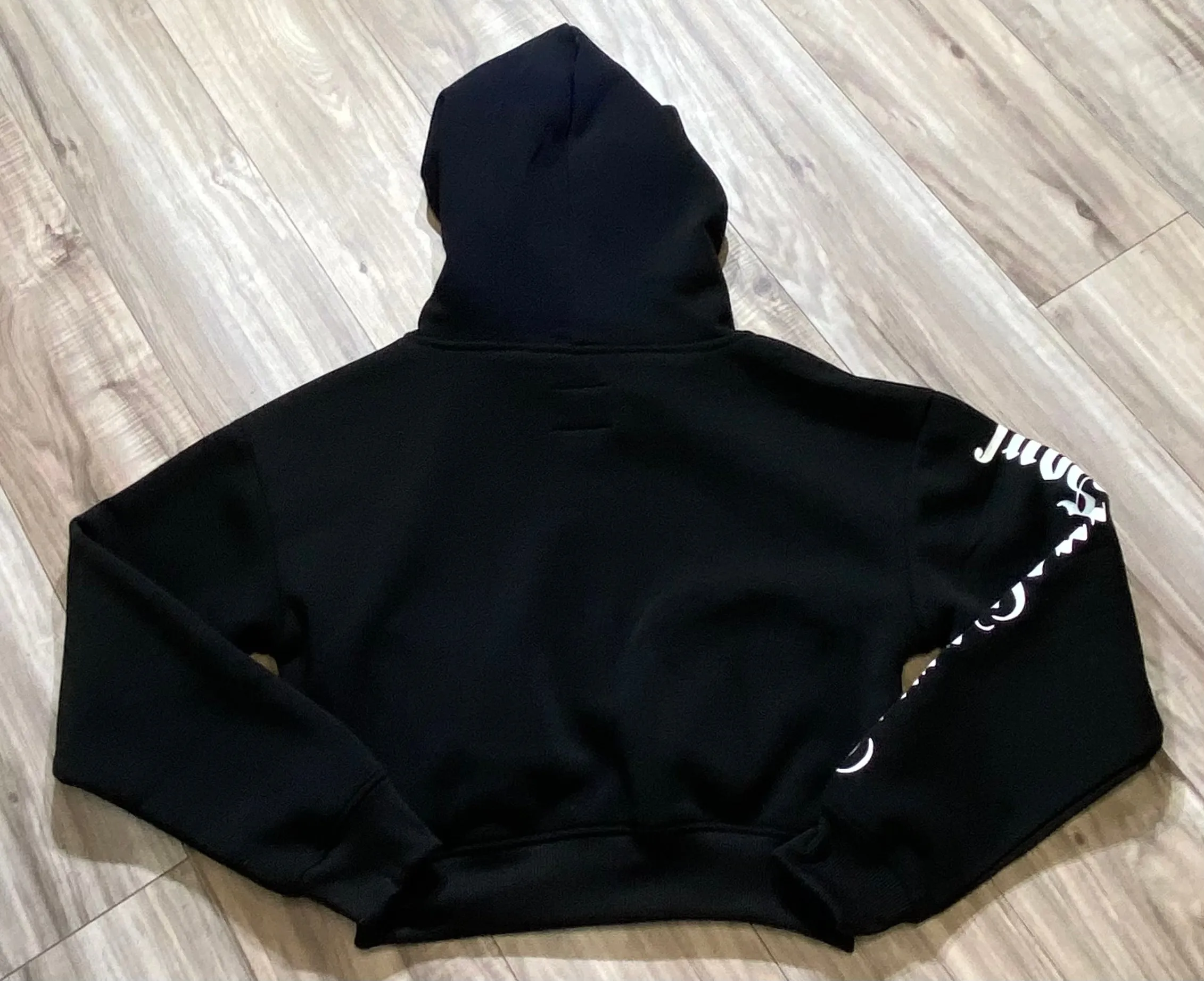 REDFOX "TRUST YOUR SOUL" FLEECE CROP JACKET W/ STACKED PANTS (BLACK)