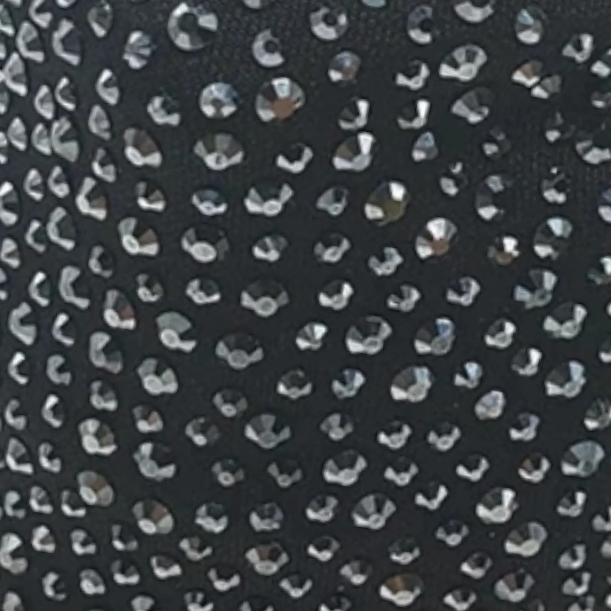 Rhinestone Face Mask, Black w/Gun Metal Color Bling