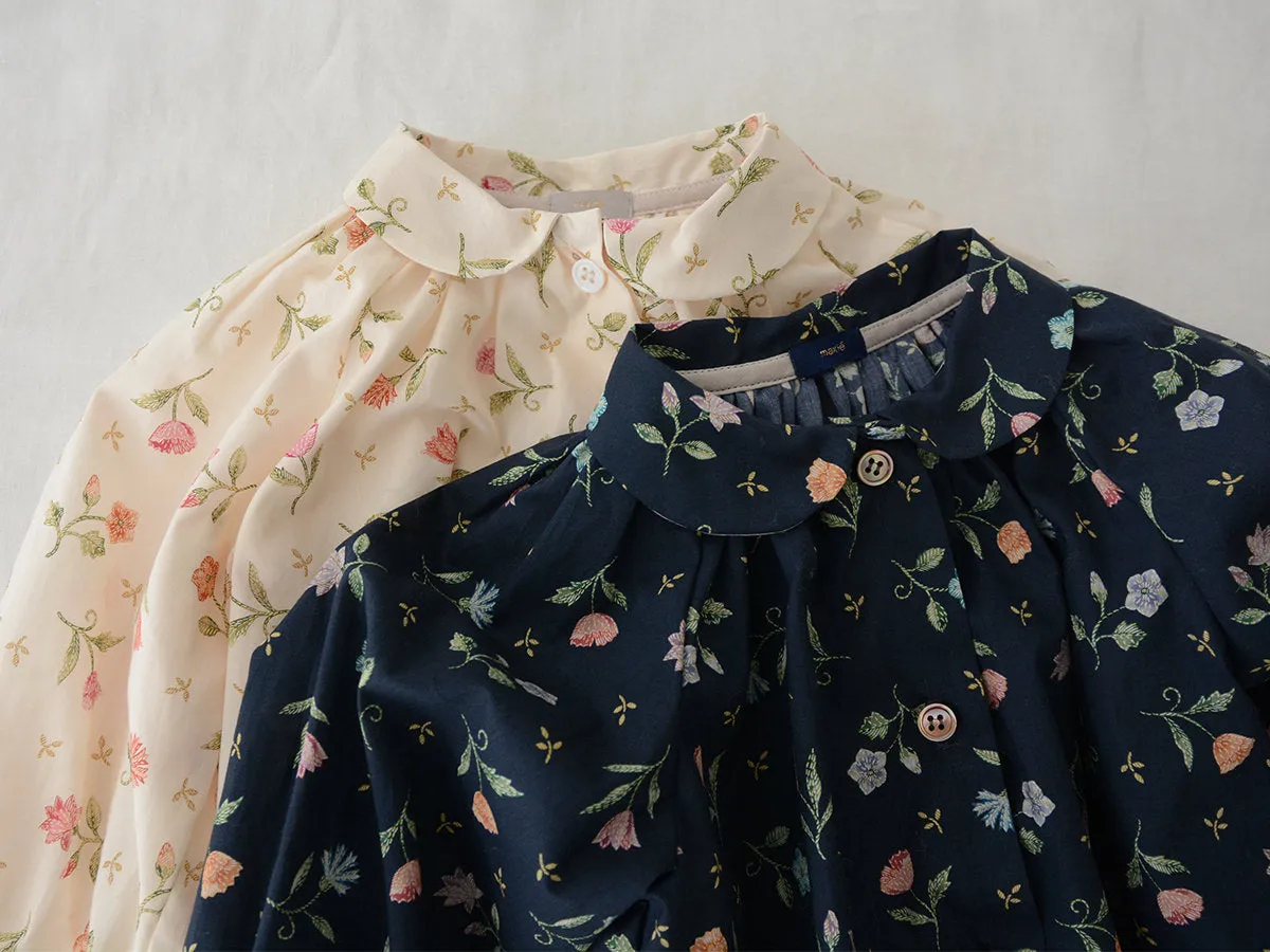 Rita Blouse, Cream Flower