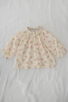 Rita Blouse, Cream Flower