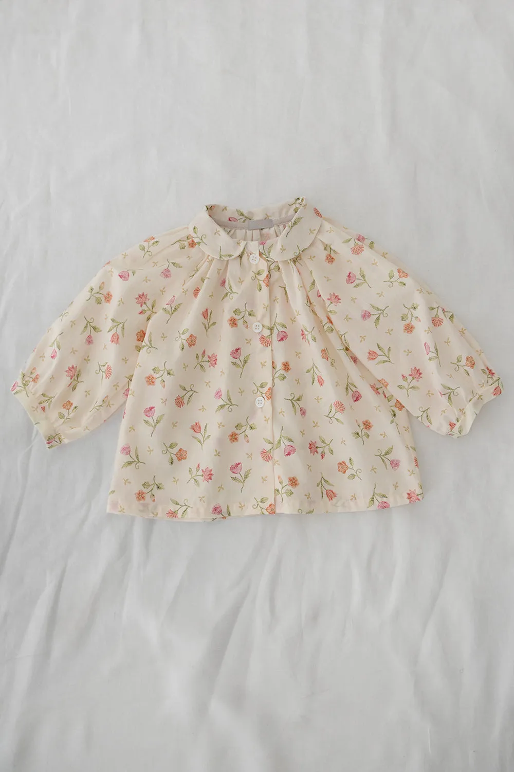 Rita Blouse, Cream Flower
