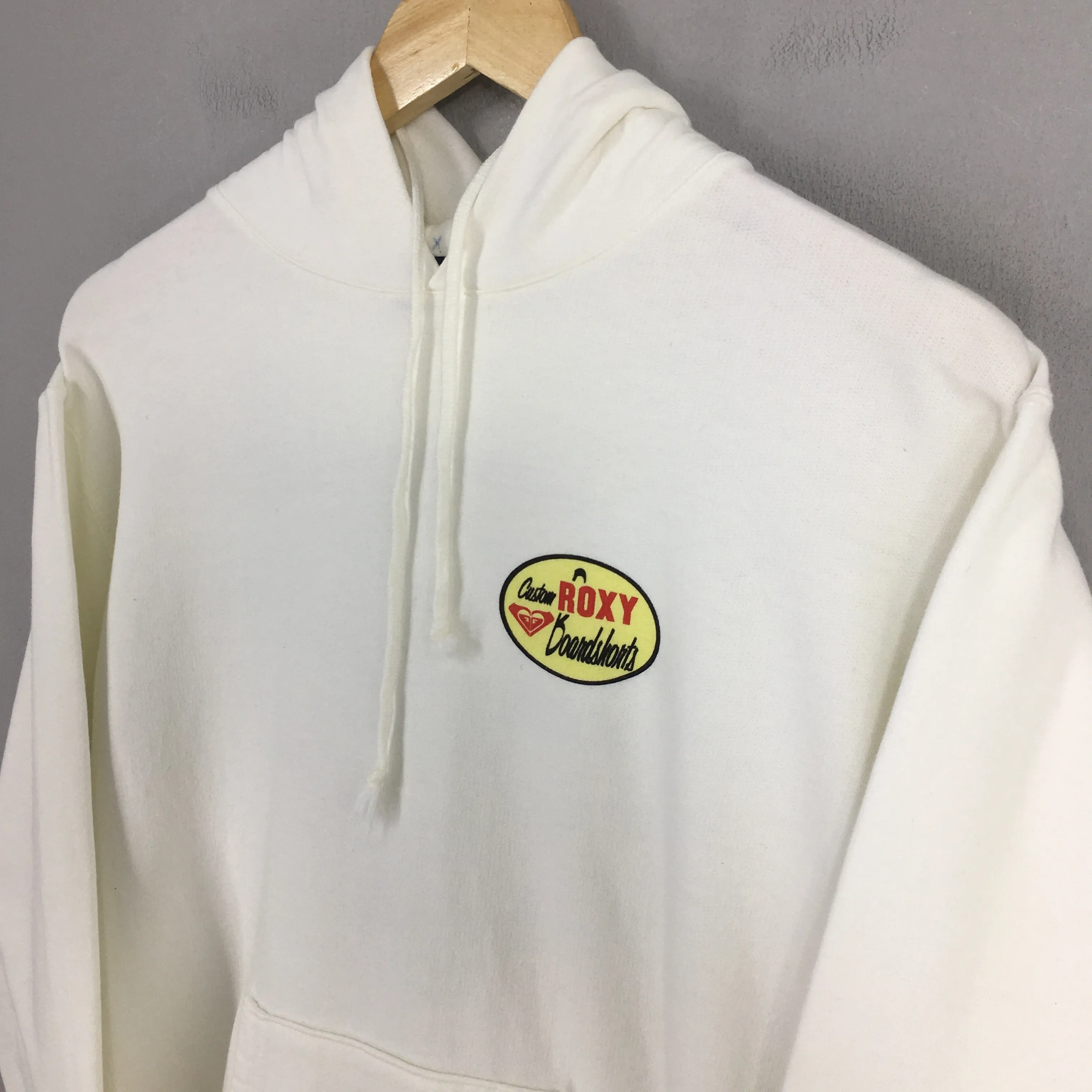 Roxy Surf White Hoodie Sweatshirt Large