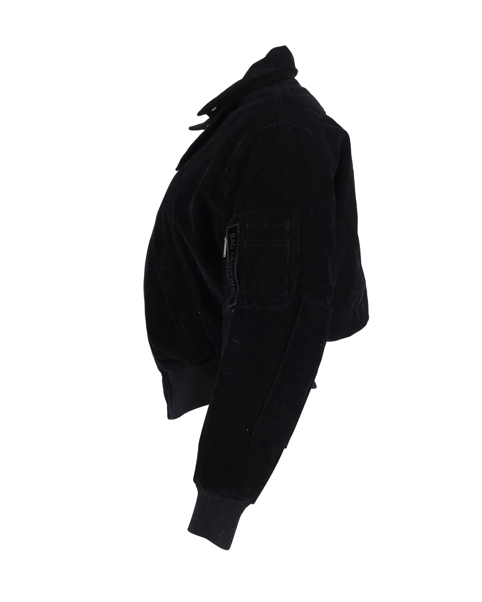 Saint Laurent Corduroy Bad Lieutenant Bomber Jacket in Black Cotton