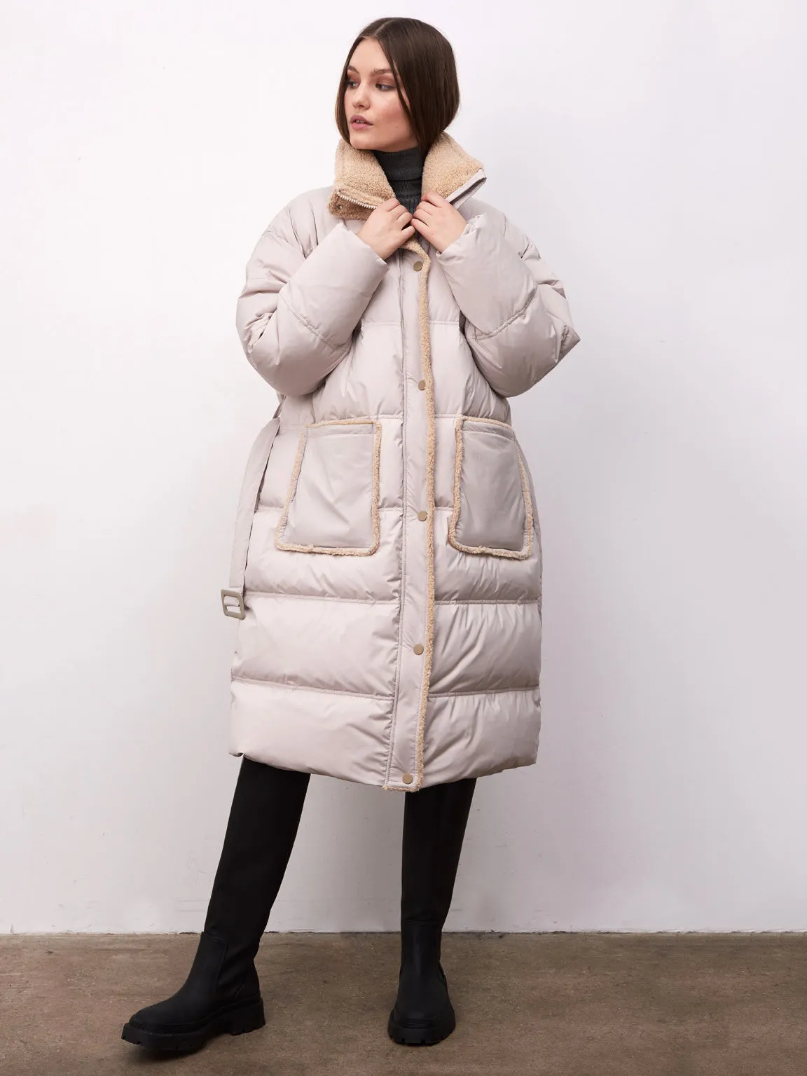 SANDIE DOWN COAT - BEIGE