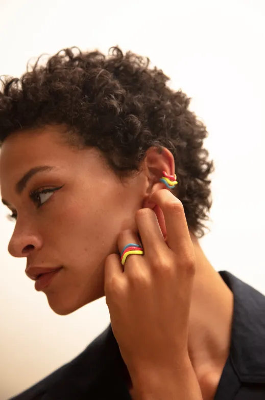 SET OF 3 EARCUFFS WITH ENAMEL