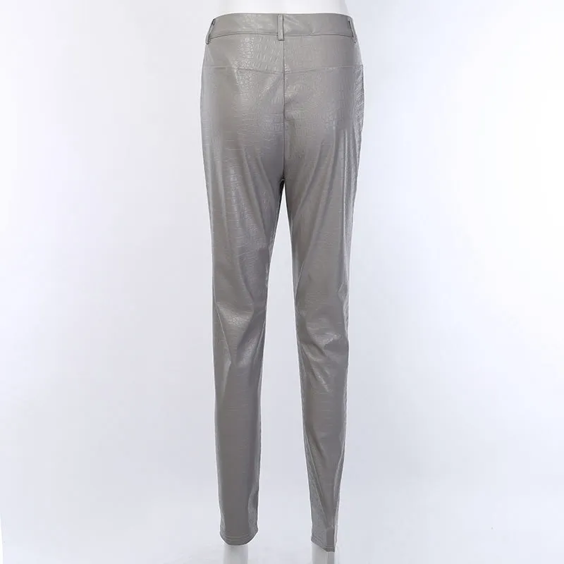 Sexy High Waist Leather Bodycon Skinny Pants