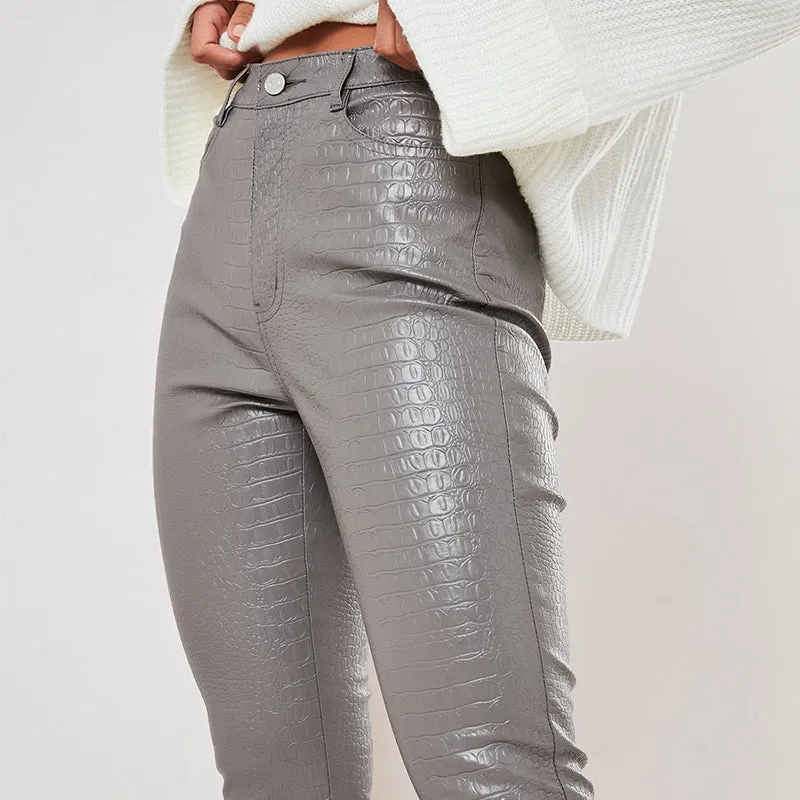 Sexy High Waist Leather Bodycon Skinny Pants