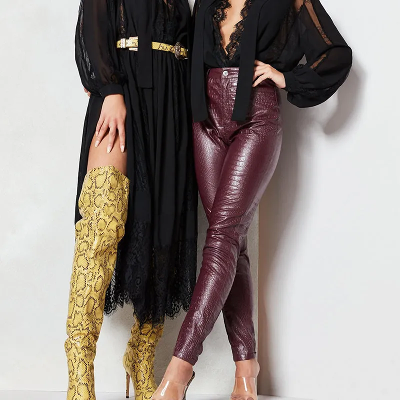 Sexy High Waist Leather Bodycon Skinny Pants