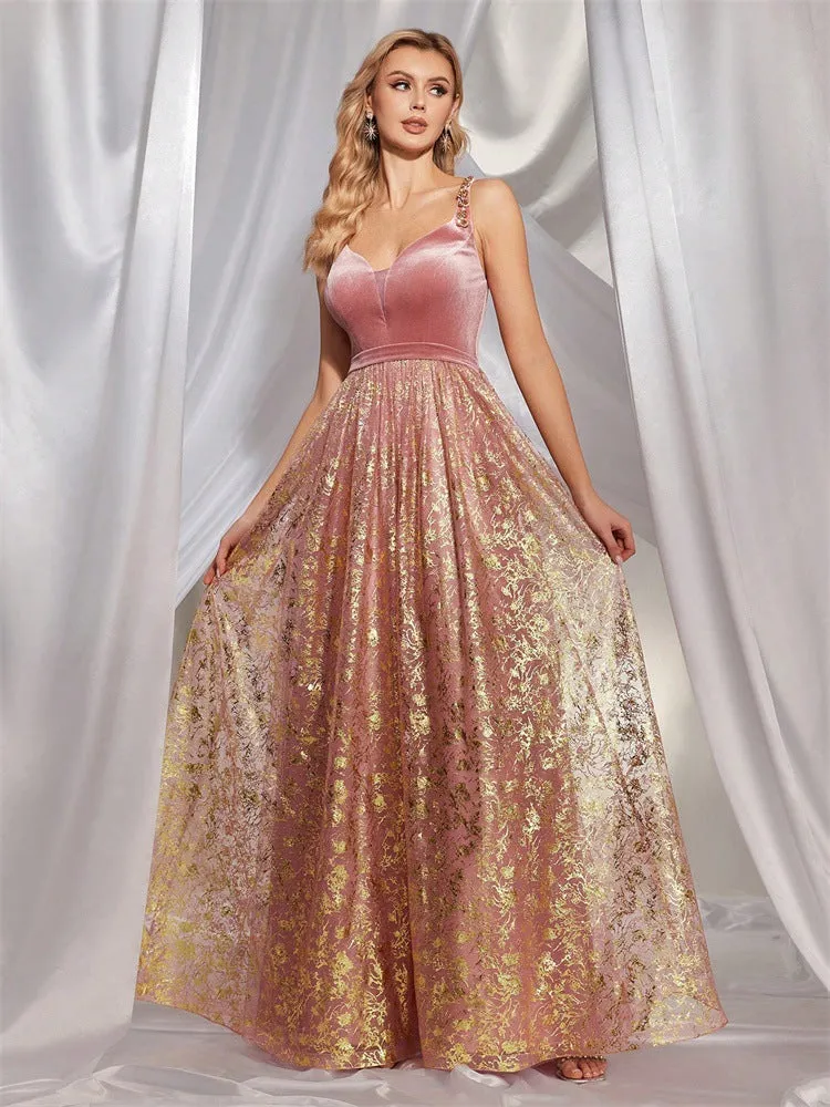Sexy Pleated V-Neck Lace up Formal Dress