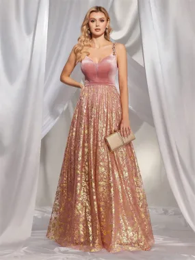 Sexy Pleated V-Neck Lace up Formal Dress