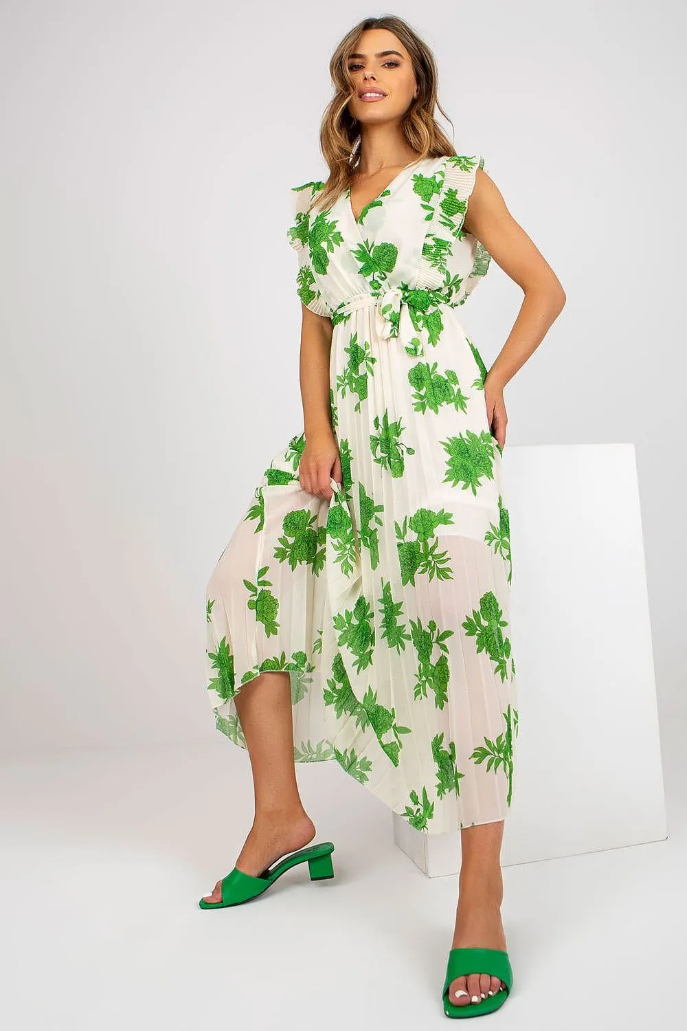 Short sleeves summer long dress