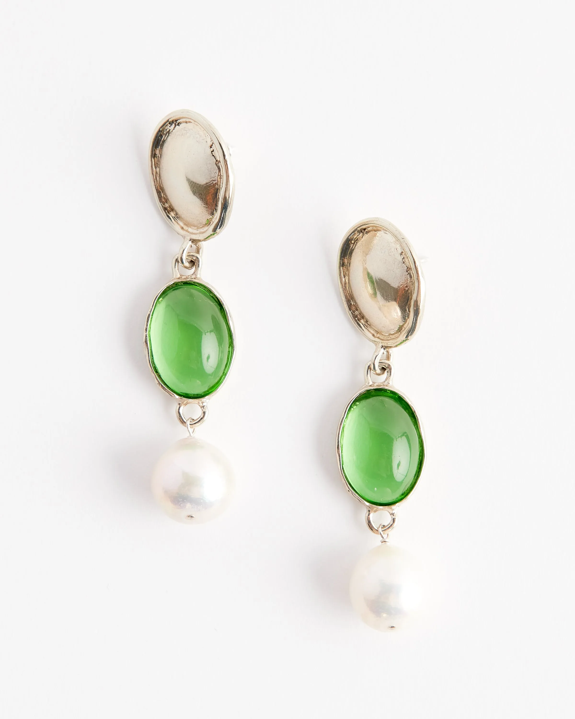 Silver Sirena Earrings in Lizard