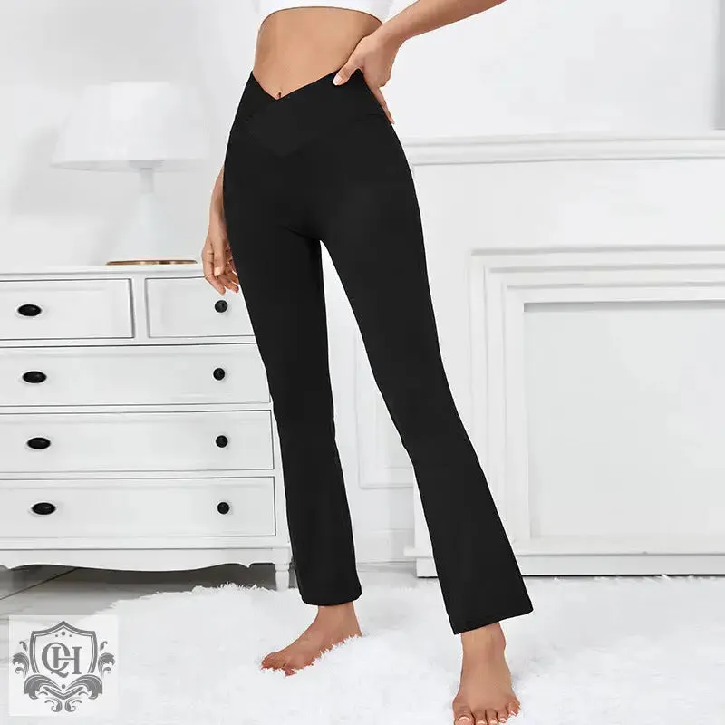 Slim Fit High Waist Bell Bottom Yoga Pants