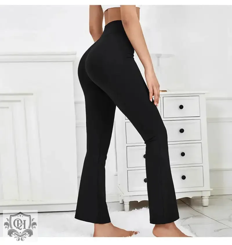 Slim Fit High Waist Bell Bottom Yoga Pants