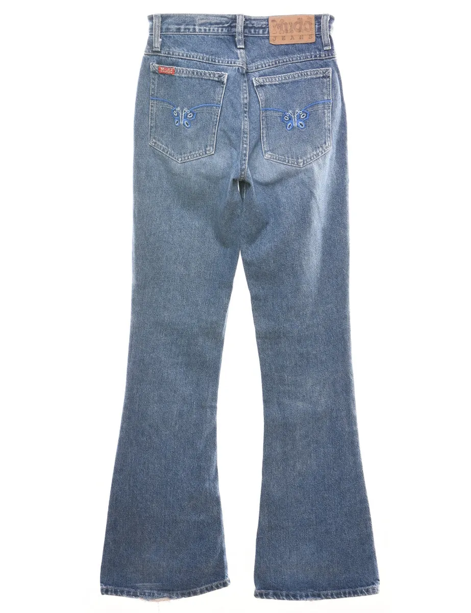 Stonewash Flared Jeans - W24 L34