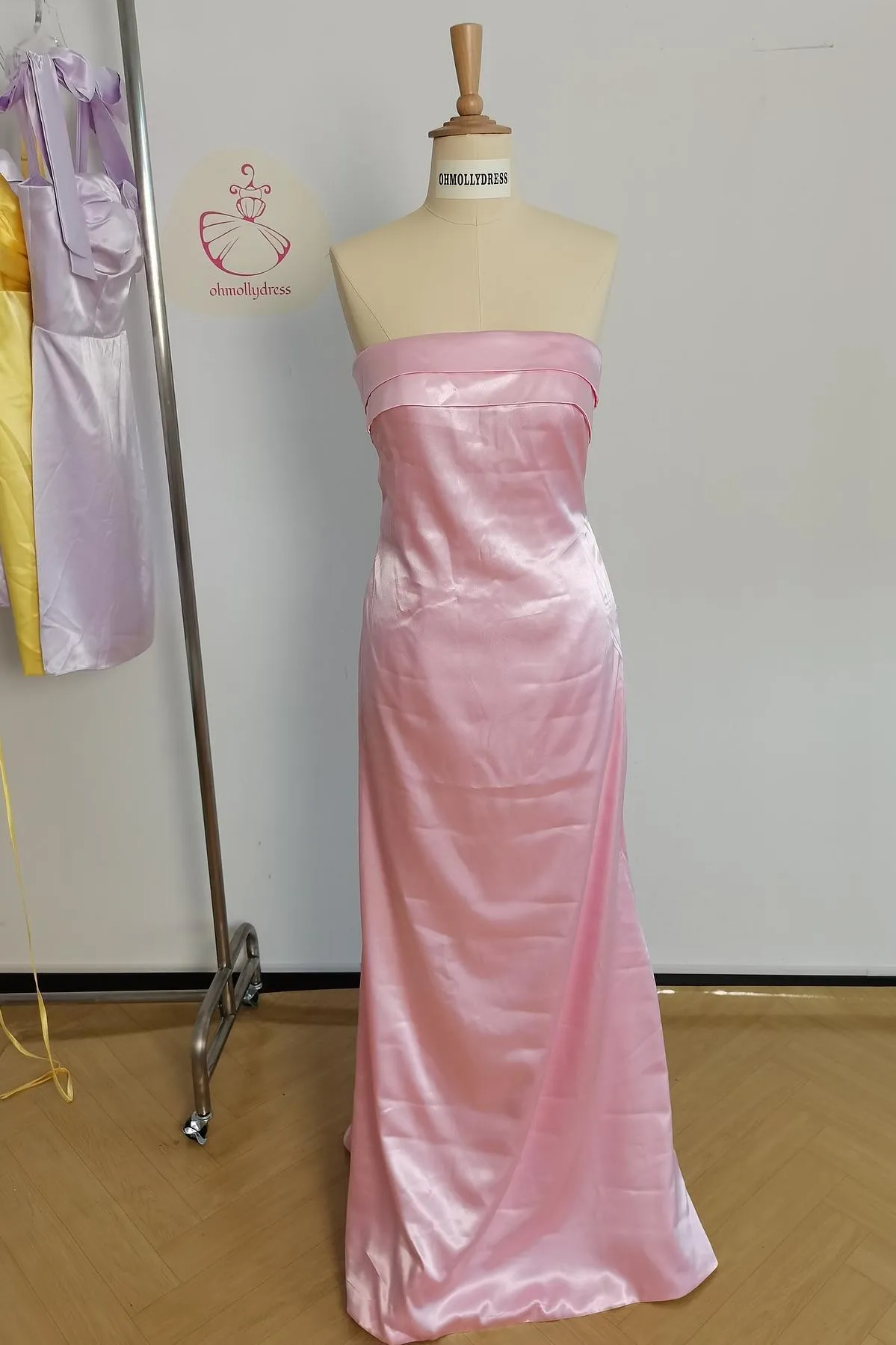 Strapless Yellow A-line Long Party Dress