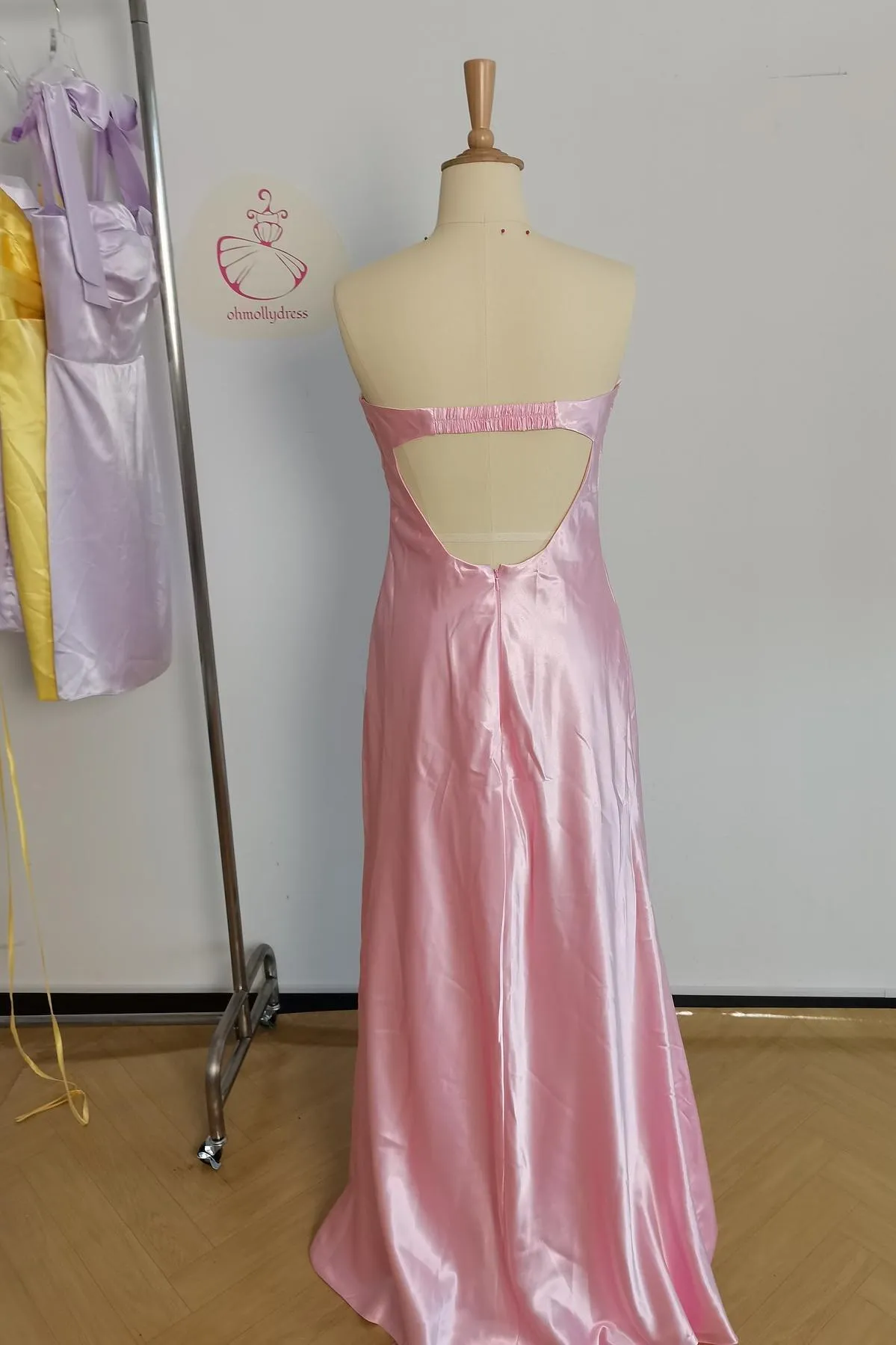 Strapless Yellow A-line Long Party Dress