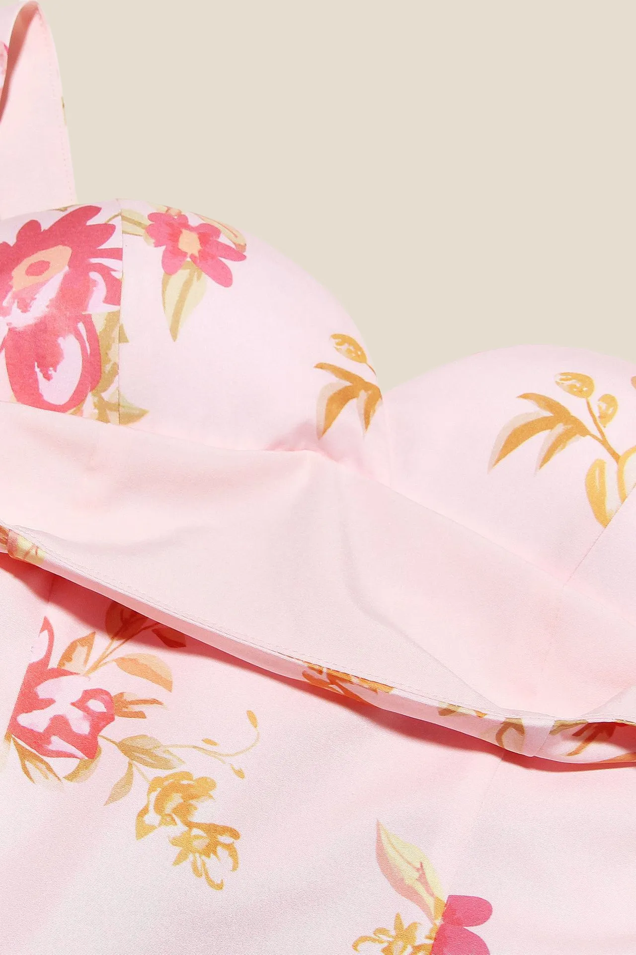 Straps Floral Print A-line Short Dress