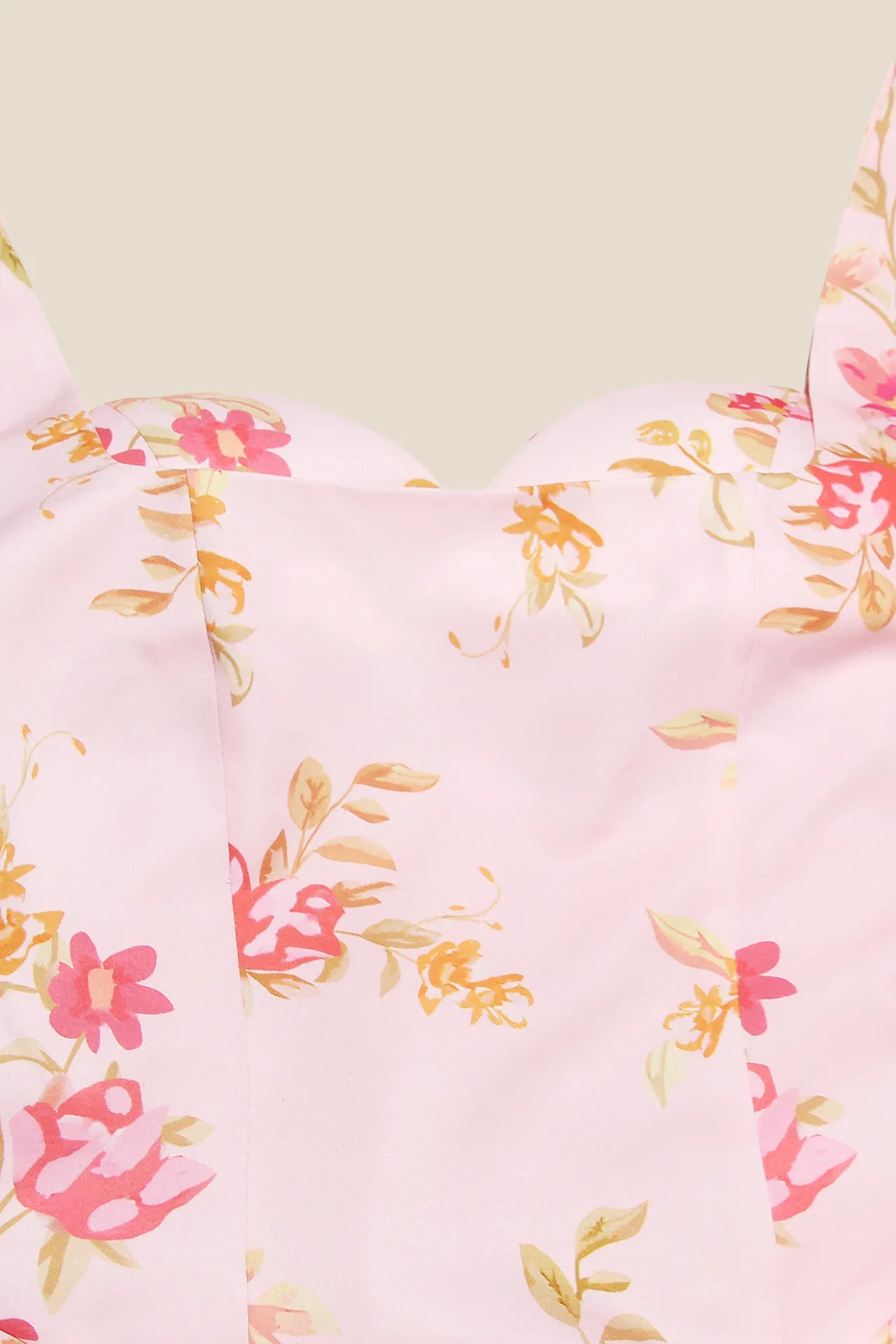 Straps Floral Print A-line Short Dress