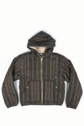 STUSSY WOOL STRIPE WORK JACKET OLIVE