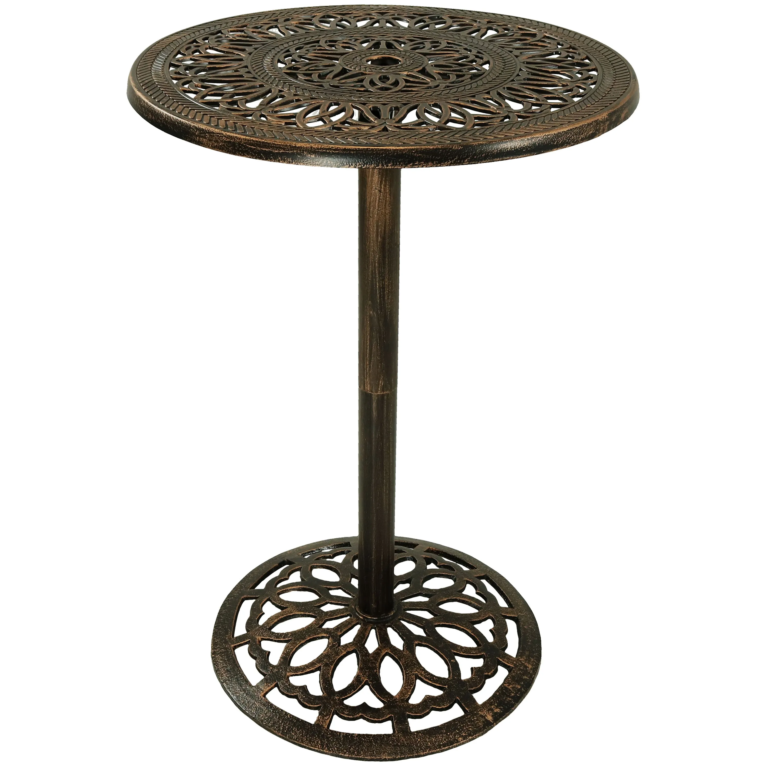 Sunnydaze Indoor/Outdoor Cast Iron Round Bar-Height Table - 26"