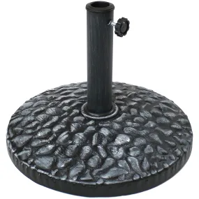 Sunnydaze Resin Patio Umbrella Base with Pebble Texture - 18" Diameter