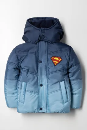 Superman Puffer Jacket Navy